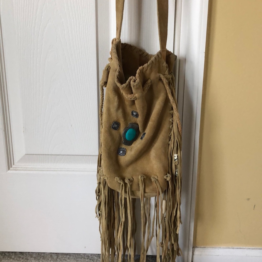 Fringe suede purse from free people